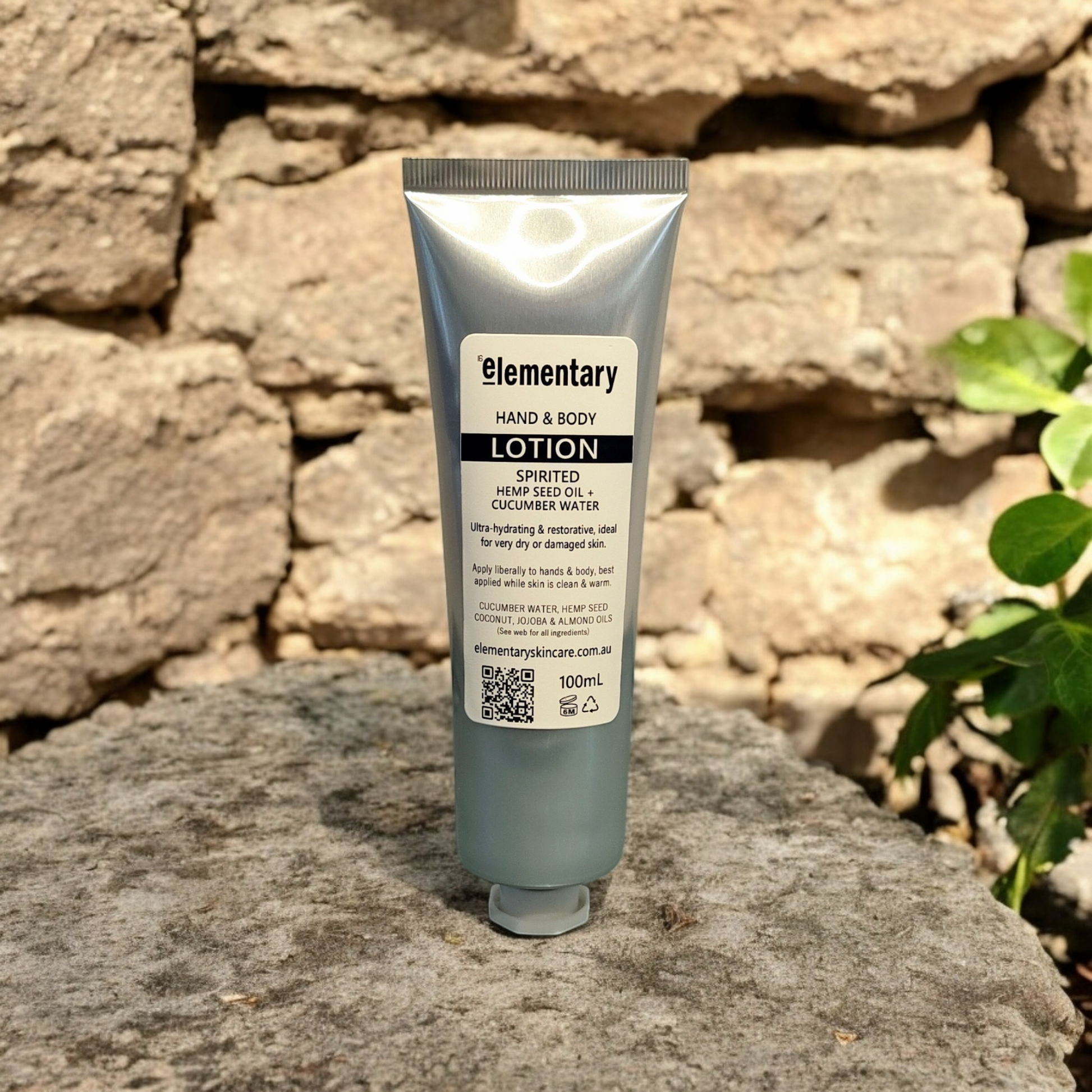 Spirited Hand & Body Lotion by Elementary Skin Care. Unisex citrus fragrance and made with all natural ingredients. Vegan friendly.