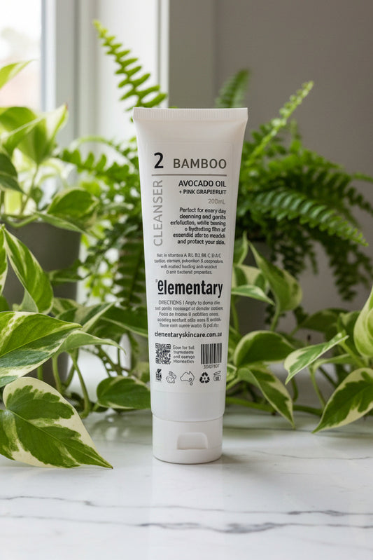 Green Tea infused Facial Cleanser with gentle Bamboo exfoliant 200ml by Elementary Skin Care