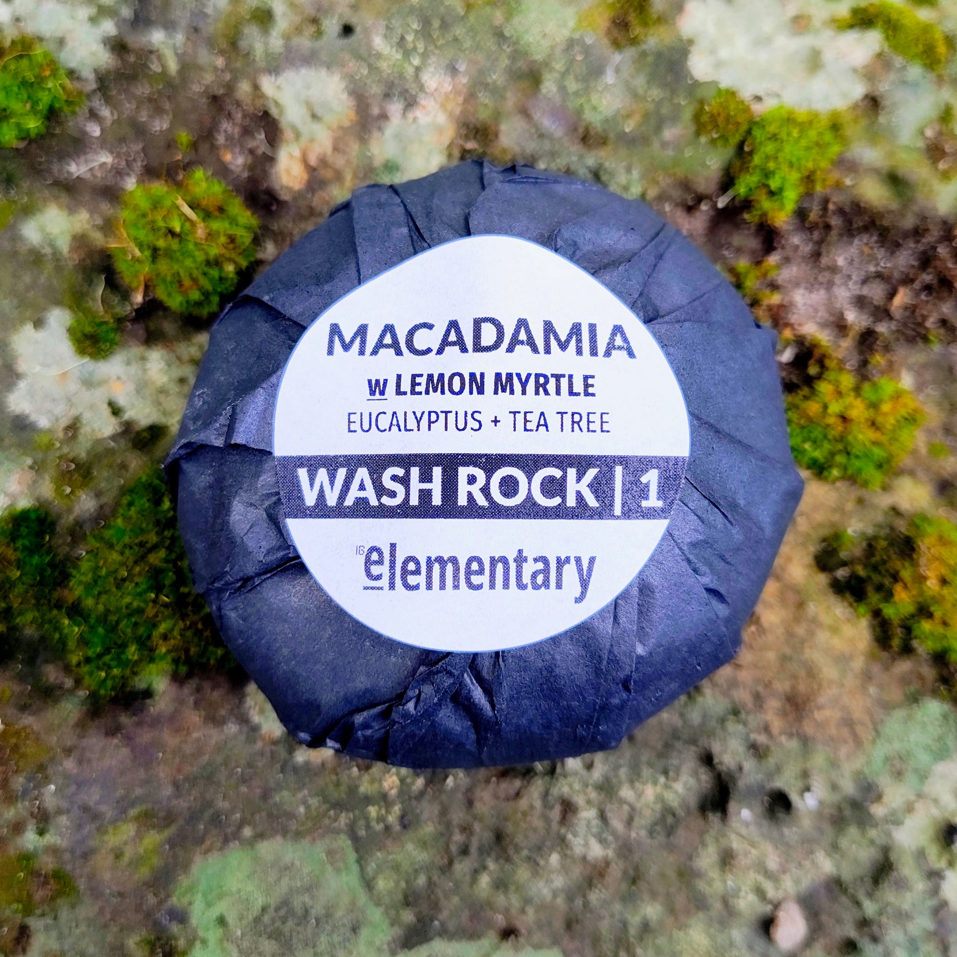 Australian Macadamia Oil w Lemon Myrtle, Eucalyptus & Tea Tree, botanical soap bar, hand-rolled by Elementary Skin Care