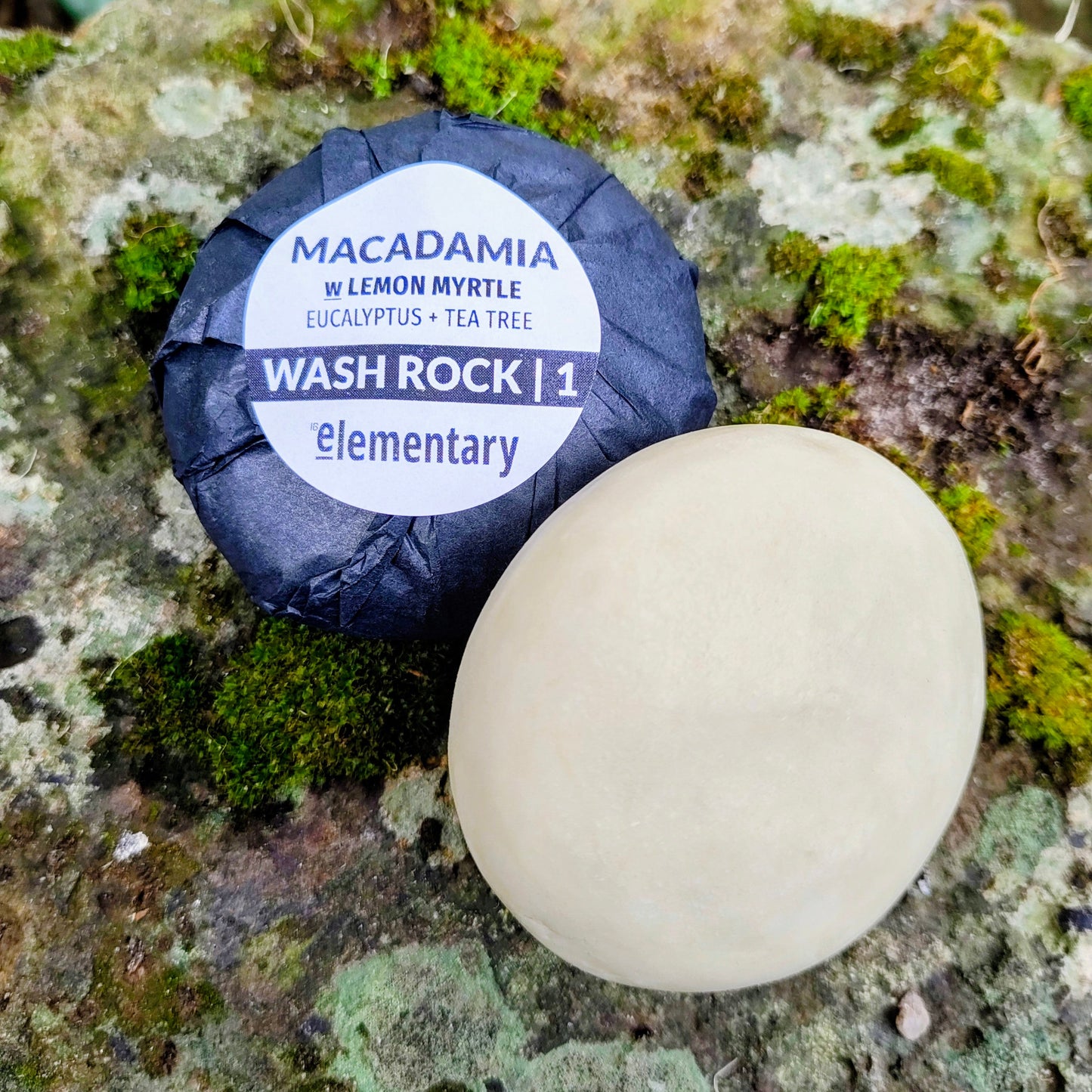Elementary wash Rock, YAWA - Macadamia Oil w Lemon Myrtle, Eucalyptus & Tea Tree