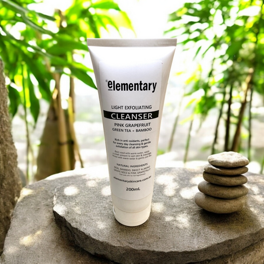 Zen Light Exfoliating Facial Cleanser is designed to gently dissolve dead skin cells, leaving your skin clean, healthy and glowing. Made in Melbourne, by Elementary Skin Care.