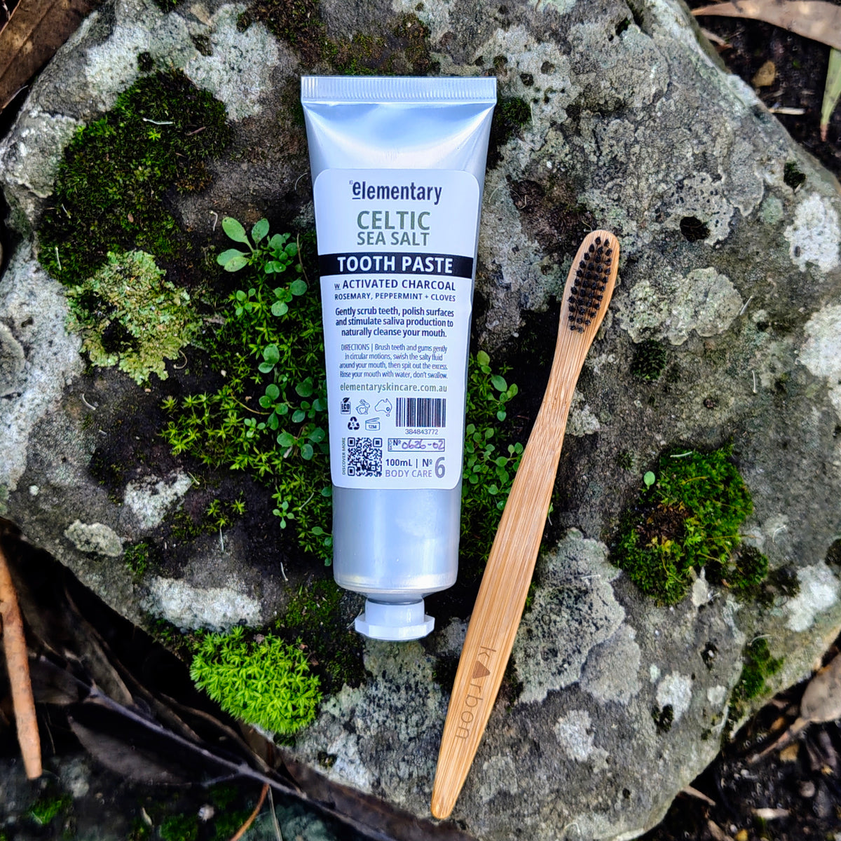 BODY | Natural Celtic Sea Salt Toothpaste with Activated Charcoal, Rosemary, Peppermint + Cloves