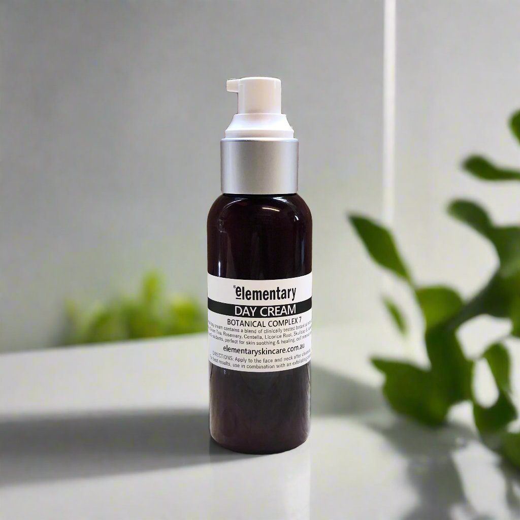 Nourishing Facial Day Cream with all natural Botanical Complex 7. Ultra-hydrating and restorative, perfect for daily use on dry and mature skin types. Made in Melbourne by Elementary Skin Care, Melbourne Facial Product