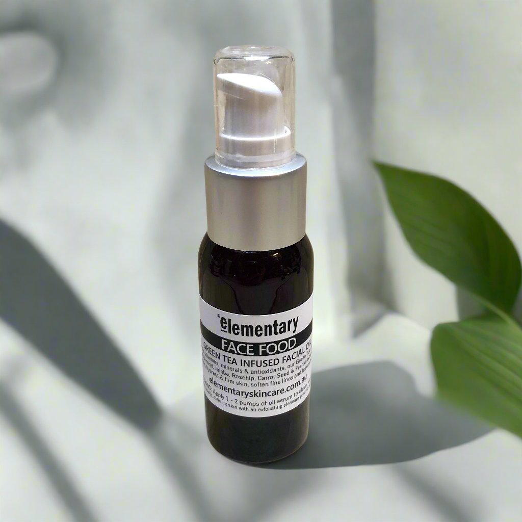 FACE | Nourishing Green Tea infused Face Food Oil Serum by Elementary Skin Care, Made In Melbourne, Australia, Facial Skin Care Products