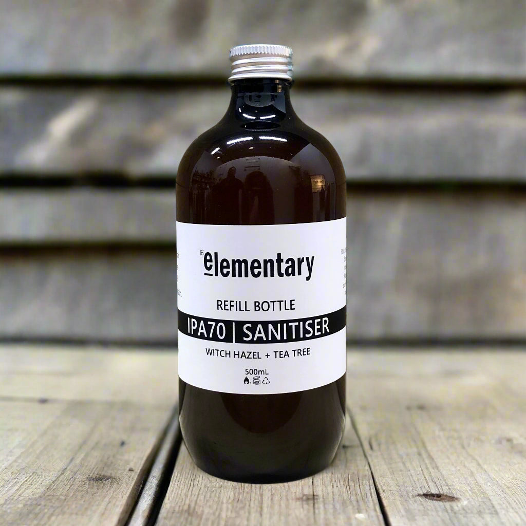 IPA70 Natural Hand Sanitiser Spray by Elementary Skin Care. Reduce the spread of bacteria & viral pathogens such as the Common cold, Coronavirus and Influenza. Made in Melbourne.