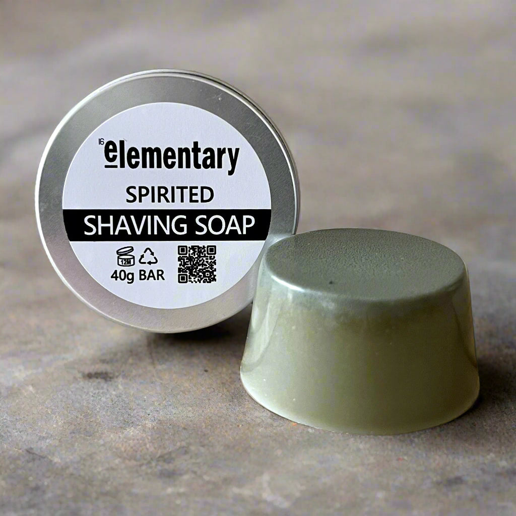 Elementary Solid Shaving Soap Bars are Silky smooth and lather generously with a fresh spicy unisex citrus fragrance. Handmade in Melbourne using all natural ingredients.
