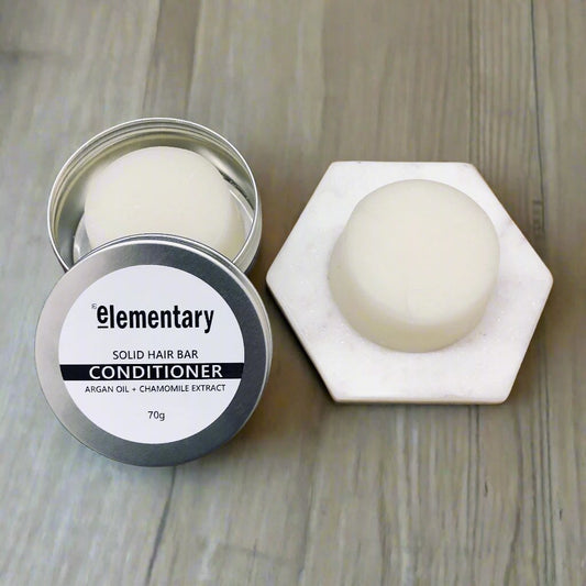 Solid Conditioner Bar. Natural Hair Care with no nasty ingredients. Made by Elementary Skin Care, Melbourne, Australia