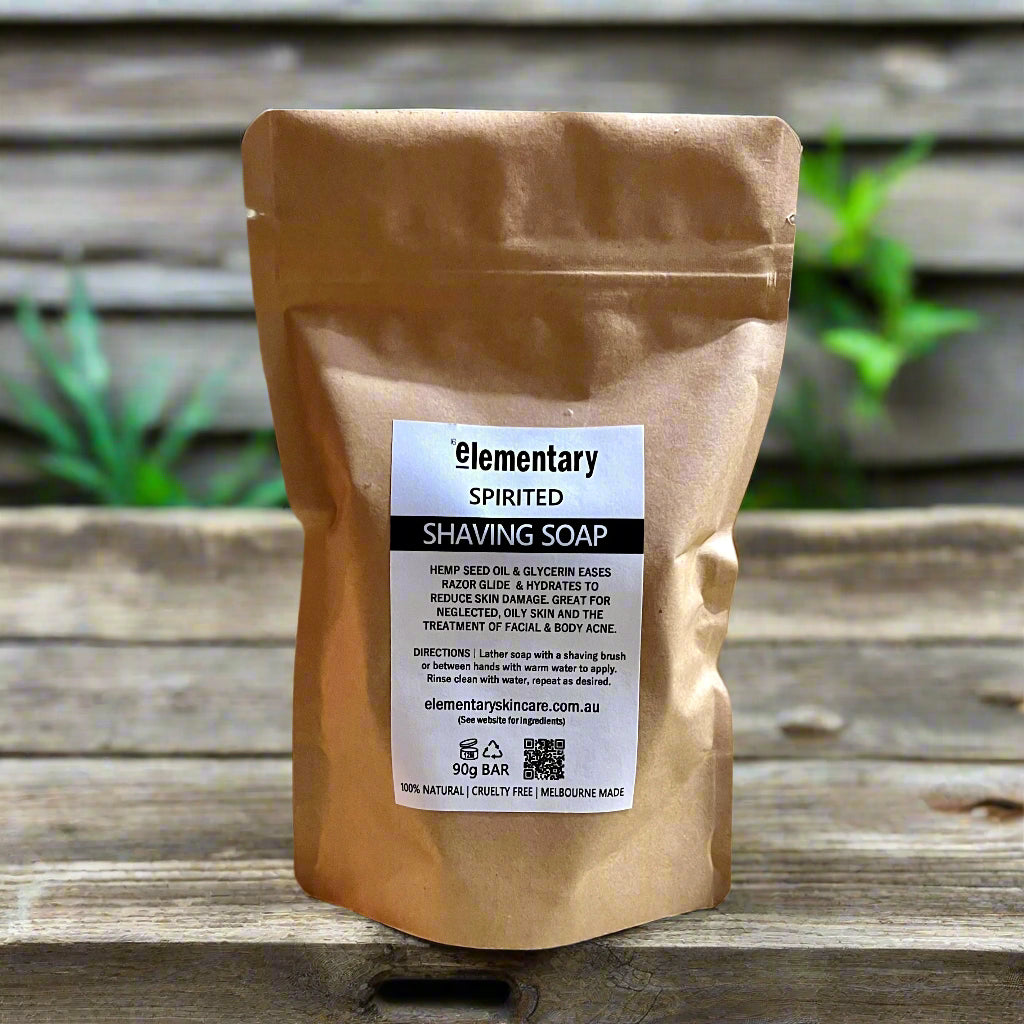 Elementary Solid Shaving Soap Bar refill pack. Handmade in Melbourne, Australia using all natural ingredients and zero waste.