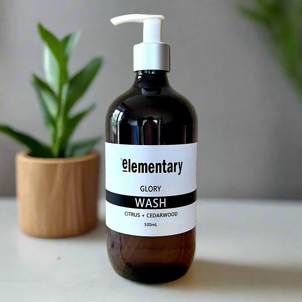 WASH | Glory Citrus & Cedarwood Liquid Hand & Body Soap by Elementary Skin Care, Natural ingredients, Made in Melbourne, Ausralia, Bath & Beauty Products