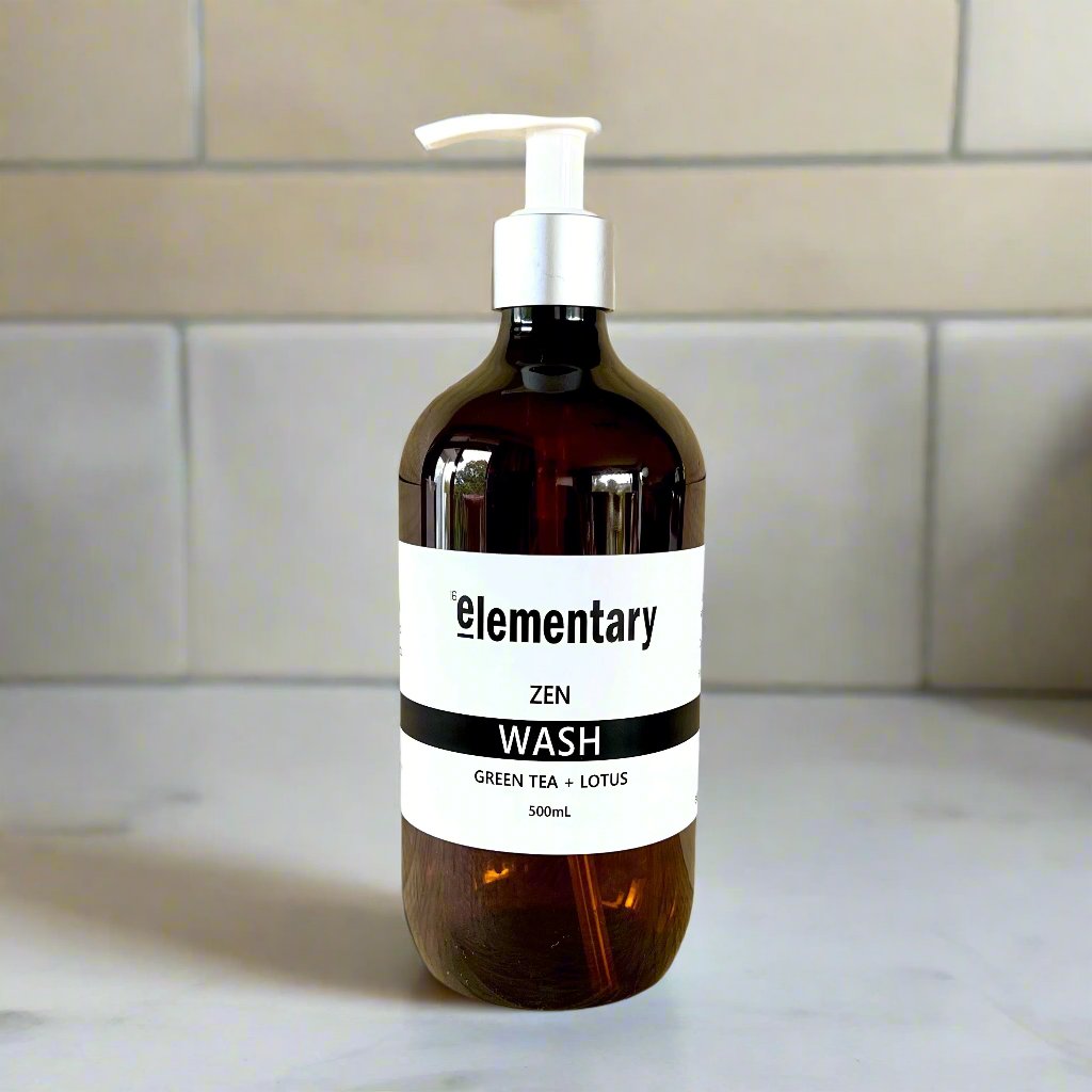 WASH | Zen Green Tea & Lotus Blossom Liquid Hand & Body Soap by Elementary Skin Care, Natural ingredients, Made in Melbourne, Ausralia, Bath & Beauty Products